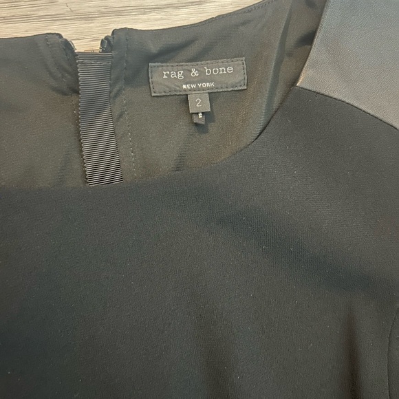 Rag and Bone Leather Detail Shift Elegant Dress Size 2 - Picture 2 of 5